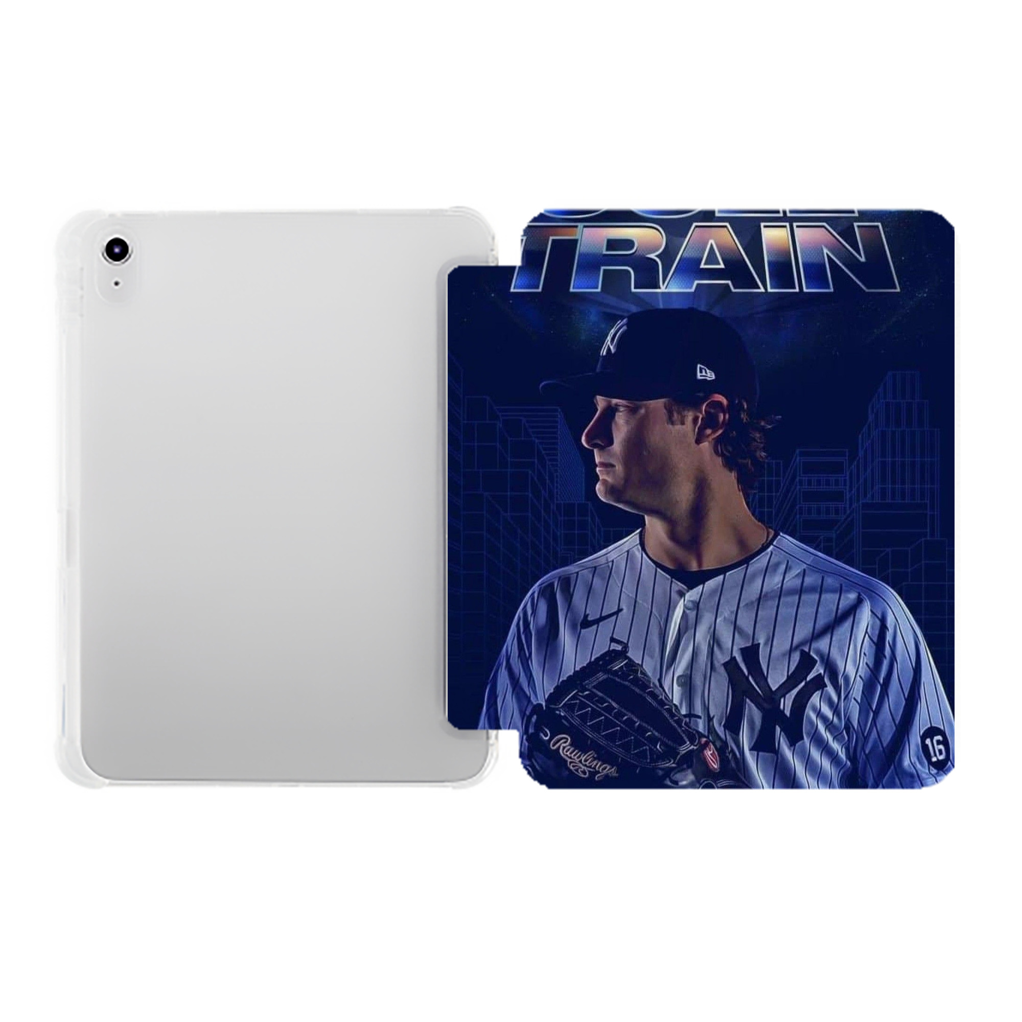 Gerrit Cole 16 Premium Tri-Fold PU Leather & Silicone IPad Case With Pencil Slot – Fits 9.5,10.5,10.9 – Adjustable Stand, Slim, Protective